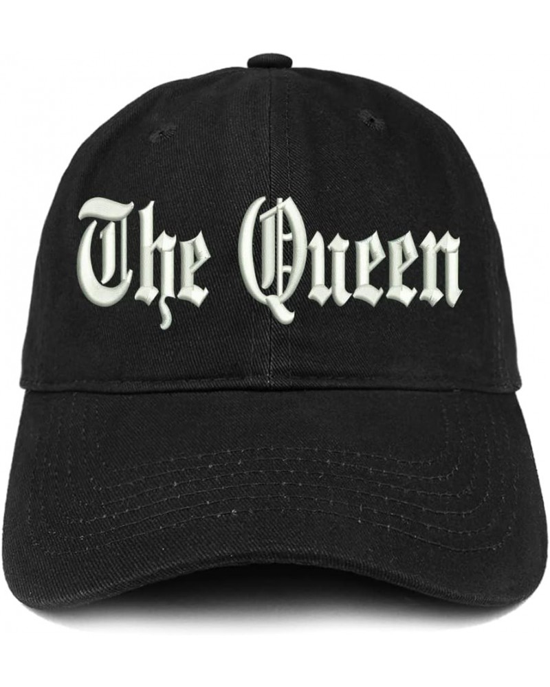 The Queen Old English Low Profile Soft Cotton Baseball Cap Black $12.74 Baseball Caps