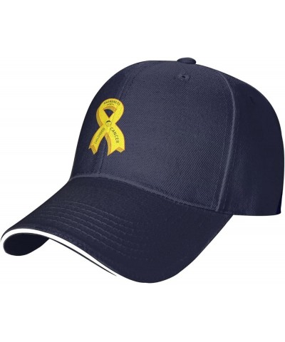 Childhood Cancer Awareness Baseball Cap Casual Mans Woman's Baseball Hat Washable Adjusting Baseball Hats Navy Blue $14.47 Co...