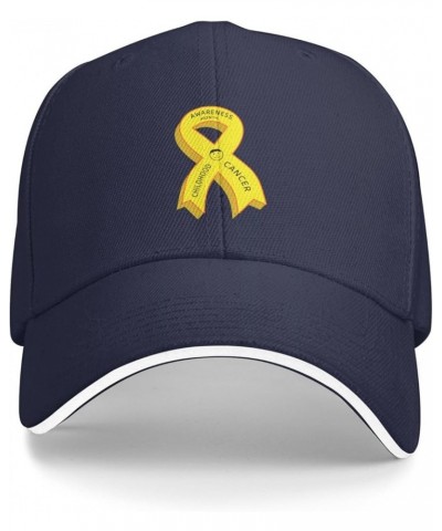 Childhood Cancer Awareness Baseball Cap Casual Mans Woman's Baseball Hat Washable Adjusting Baseball Hats Navy Blue $14.47 Co...