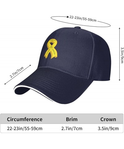 Childhood Cancer Awareness Baseball Cap Casual Mans Woman's Baseball Hat Washable Adjusting Baseball Hats Navy Blue $14.47 Co...