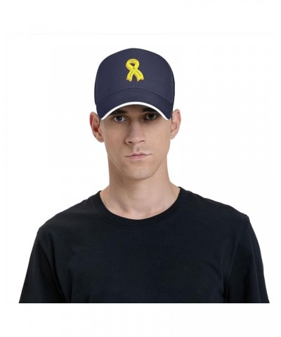 Childhood Cancer Awareness Baseball Cap Casual Mans Woman's Baseball Hat Washable Adjusting Baseball Hats Navy Blue $14.47 Co...