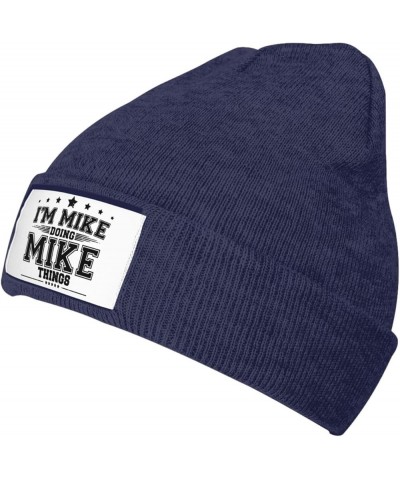 I'm Mike Doing Mike Beanie Knit Skull Cap Black Warm Cozy Knitted Hat Navy Blue $13.61 Skullies & Beanies