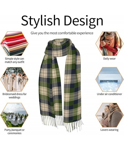 Blue Red White Tartan Plaid Scottish Imitation Cashmere Tassel Scarf Winter Scarf Autumn Softest Classic Warm 5 $13.06 Scarves