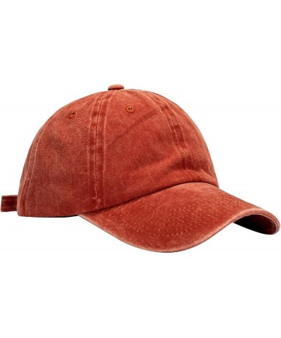 Baseball Cap for Men Women Vintage Adjustable Dad Hat for Outdoor Activities All Seasons Orange $5.89 Baseball Caps