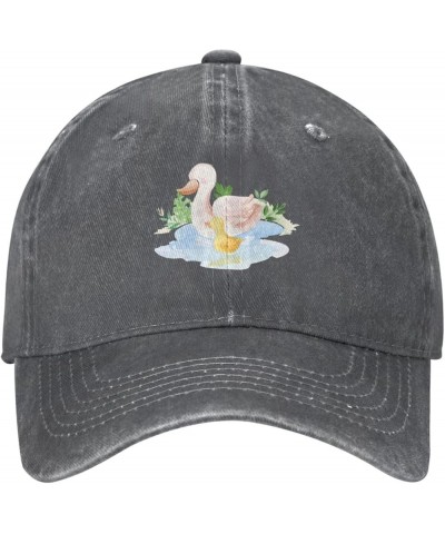 Duck Family in The Pond Baseball Cap for Men Women Hats Cotton Trucker Caps Adjustable Dad Hat Deep Heather $9.83 Baseball Caps