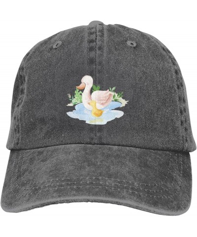 Duck Family in The Pond Baseball Cap for Men Women Hats Cotton Trucker Caps Adjustable Dad Hat Deep Heather $9.83 Baseball Caps