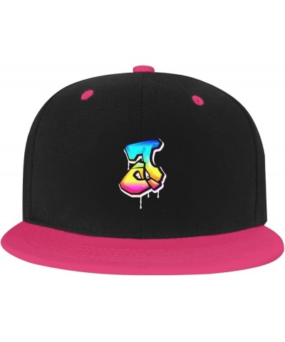 Color Letter J Baseball Cap for Men Women Snapback Hat Adjustable Flat Bill Hats Pink $11.87 Baseball Caps