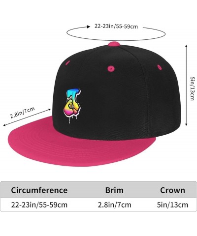 Color Letter J Baseball Cap for Men Women Snapback Hat Adjustable Flat Bill Hats Pink $11.87 Baseball Caps