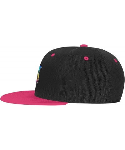 Color Letter J Baseball Cap for Men Women Snapback Hat Adjustable Flat Bill Hats Pink $11.87 Baseball Caps