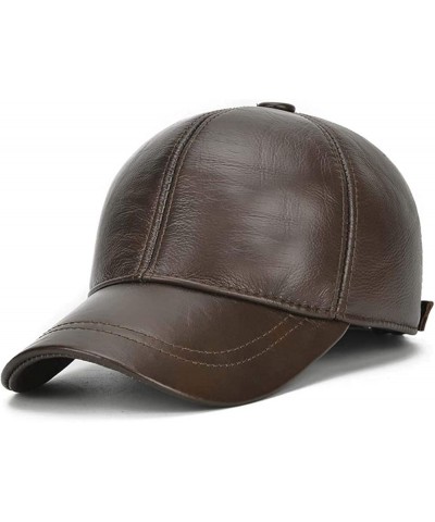 Men's Hat Vintage Leather Baseball Adjustable Outdoor Sports Driving Cabby Hat for Dad and Grandpa Gift H $39.88 Baseball Caps