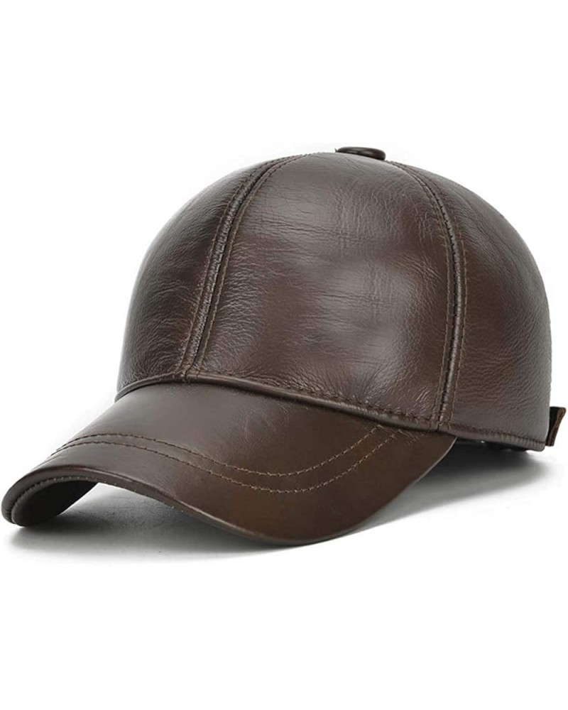 Men's Hat Vintage Leather Baseball Adjustable Outdoor Sports Driving Cabby Hat for Dad and Grandpa Gift H $39.88 Baseball Caps