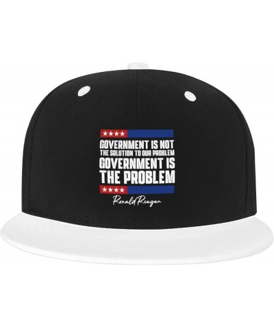 Men and Women Baseball Caps Government is The Problem Vintage Dad Hat Adjustable Flat Brim Caps,White White $10.83 Baseball Caps