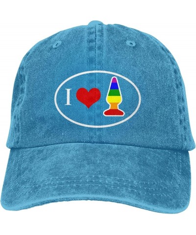 I Love Buttplug Men's Hat Vintage Cotton Washed Baseball Caps Adjustable Low Profile Dad Hat Black Blue $9.59 Baseball Caps