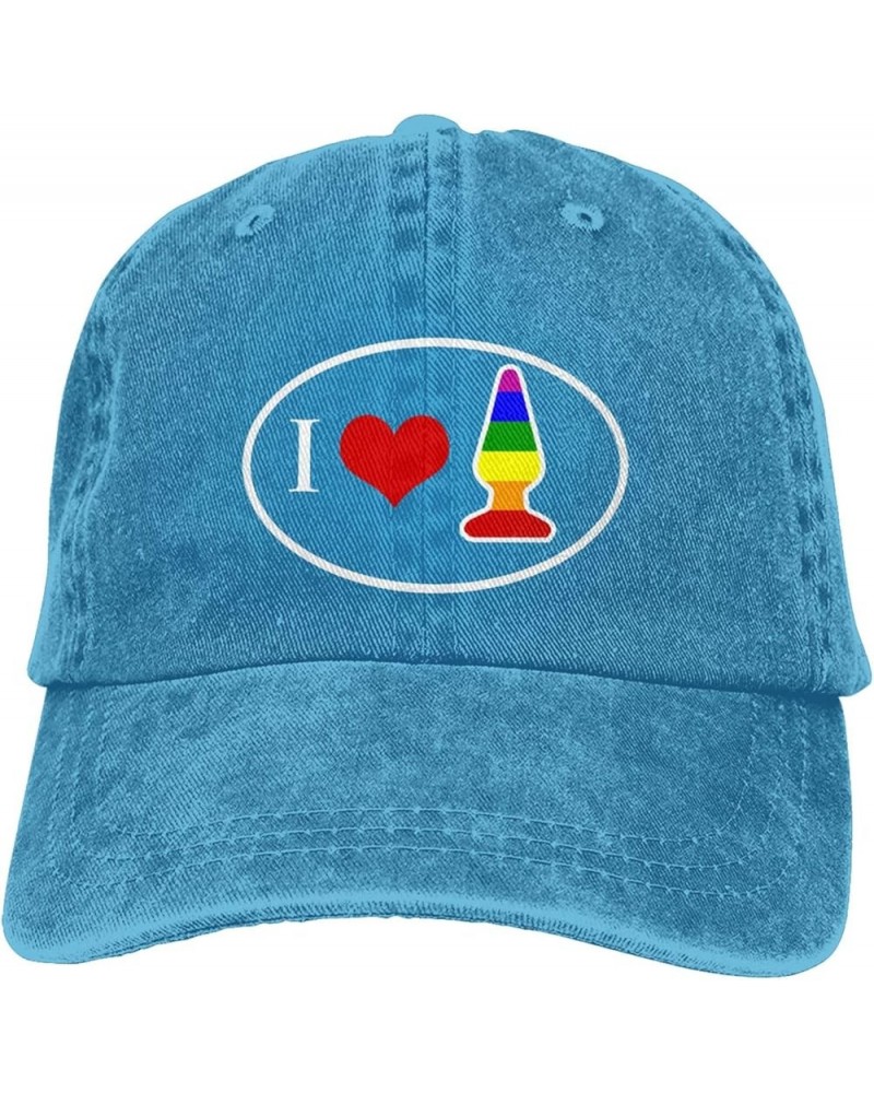 I Love Buttplug Men's Hat Vintage Cotton Washed Baseball Caps Adjustable Low Profile Dad Hat Black Blue $9.59 Baseball Caps