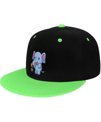 Cool Elephant Snapback Hat for Men Women Baseball Cap Trucker Flat Bill Hats Dad Caps Green $11.15 Baseball Caps