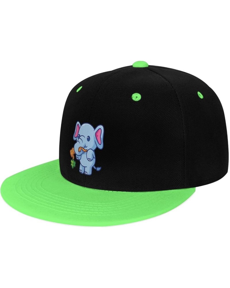 Cool Elephant Snapback Hat for Men Women Baseball Cap Trucker Flat Bill Hats Dad Caps Green $11.15 Baseball Caps