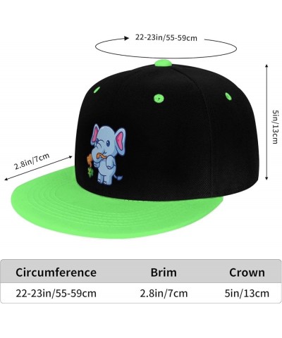 Cool Elephant Snapback Hat for Men Women Baseball Cap Trucker Flat Bill Hats Dad Caps Green $11.15 Baseball Caps