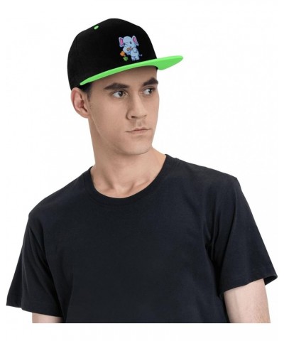 Cool Elephant Snapback Hat for Men Women Baseball Cap Trucker Flat Bill Hats Dad Caps Green $11.15 Baseball Caps