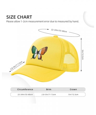 Dad Hat/Cap Mesh Baseball Cap Adjustable Trucker Hat Unisex Yellow $12.10 Baseball Caps