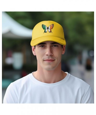 Dad Hat/Cap Mesh Baseball Cap Adjustable Trucker Hat Unisex Yellow $12.10 Baseball Caps