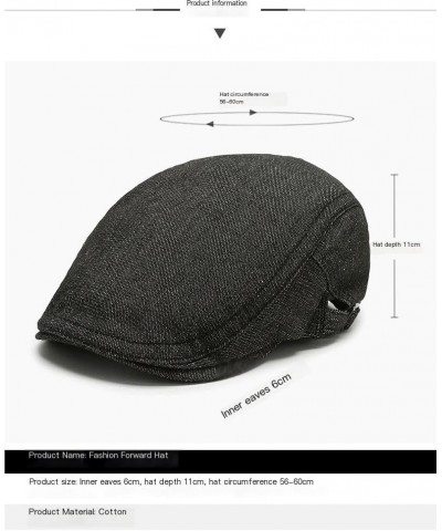 Fashion hat Men's Bare Plate Simple Duck Tongue Cap Female Retro Breathable Cowboy Forward Cap C $14.08 Newsboy Caps