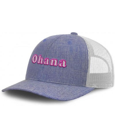 Trucker Hat Baseball Cap Ohana Cotton Dad Hats for Men & Women Heather Blue White $11.18 Baseball Caps