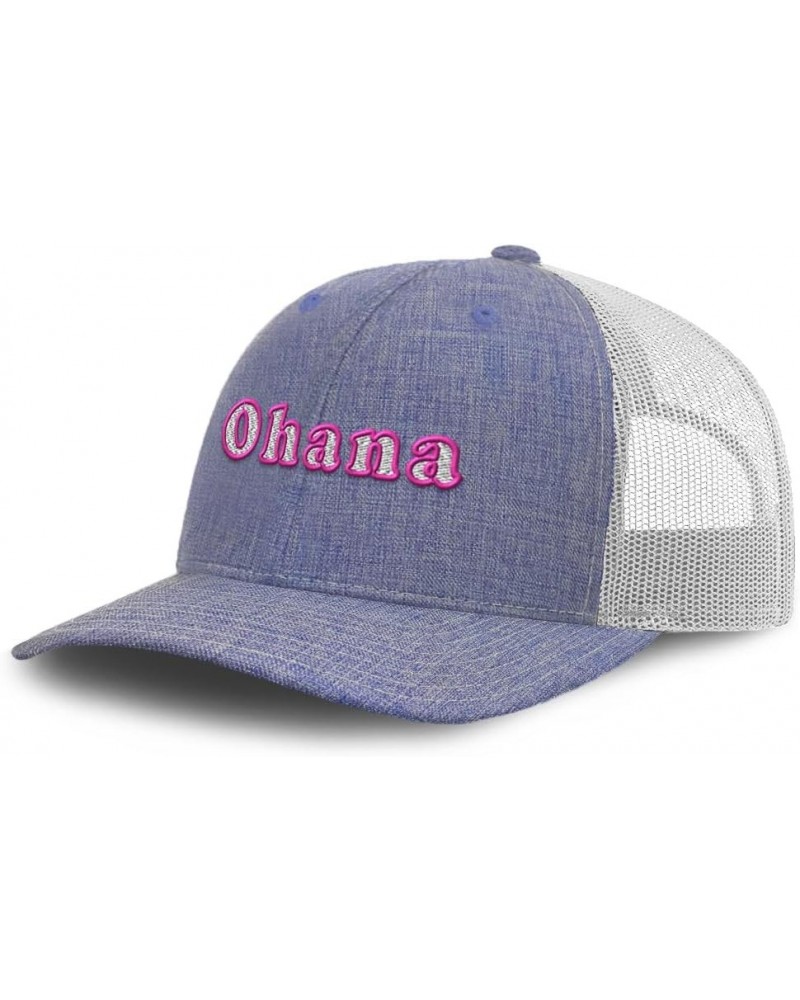 Trucker Hat Baseball Cap Ohana Cotton Dad Hats for Men & Women Heather Blue White $11.18 Baseball Caps