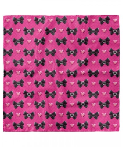 Pearls Hairscarf, Bow Ties with Hearts, Head Wrap Pink Black $17.35 Scarves