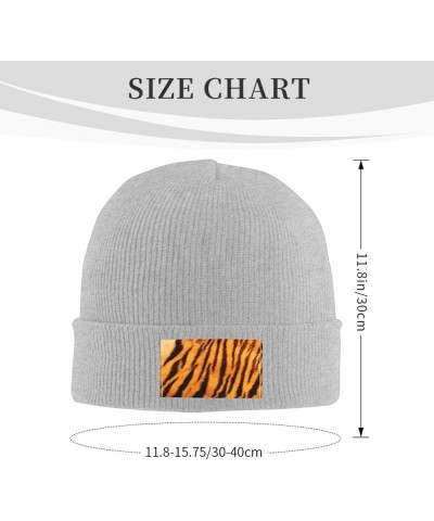 Tiger Striped Pattern Print Skullies Beanies Thin Bonnet Cap Autumn Winter Casual Hat Outdoor Ski Knit Cap Gray $8.96 Skullie...