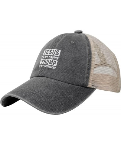 Baseball Cap Jesus is My Savior Trump is My President Trucker Hat for Men Women Dad Hat Adjustable,Black Deep Heather $12.09 ...