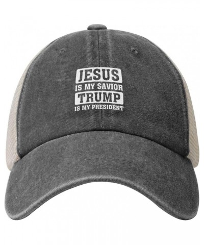 Baseball Cap Jesus is My Savior Trump is My President Trucker Hat for Men Women Dad Hat Adjustable,Black Deep Heather $12.09 ...