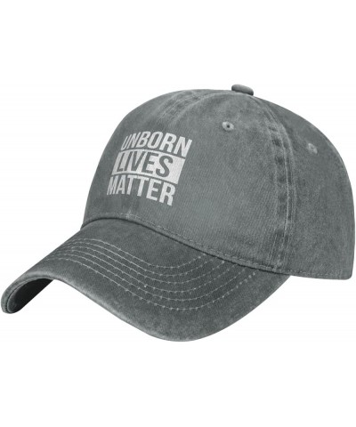 Unborn Lives Matter Cowboy Cap Adjustable for Men Women Vintage Wash Baseball Cap Black Gray $15.86 Cowboy Hats