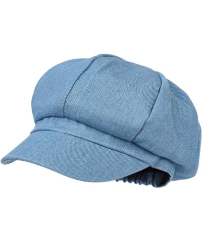 Woolen Fedora Visor Artist Octagonal Warm Adjustable Beret Women Newsboy Caps 2dc301_light Blue $11.50 Newsboy Caps