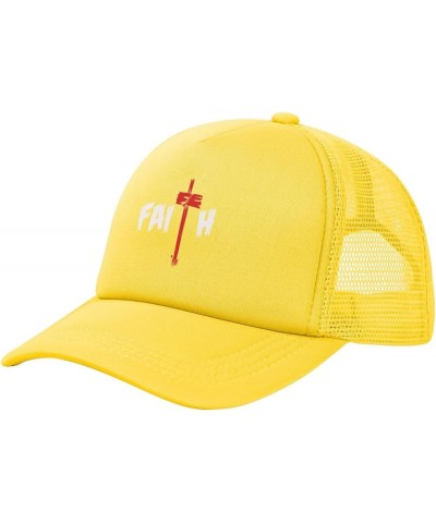 Dad Hat/Cap Mesh Baseball Cap Adjustable Trucker Hat Unisex Yellow $10.64 Baseball Caps