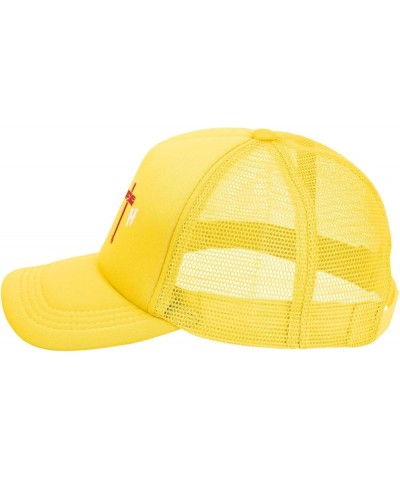 Dad Hat/Cap Mesh Baseball Cap Adjustable Trucker Hat Unisex Yellow $10.64 Baseball Caps