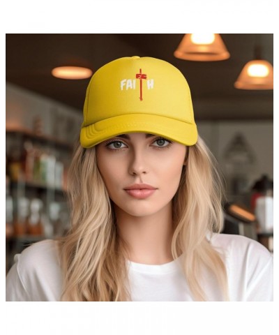 Dad Hat/Cap Mesh Baseball Cap Adjustable Trucker Hat Unisex Yellow $10.64 Baseball Caps