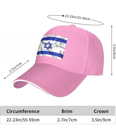 Israel Flag Baseball Cap Women Trucker Hat for Men Dad Hat Adjustable Snapback Hat Cowboy Hat Black Pink $11.23 Baseball Caps