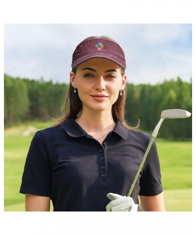 Hand Tear Flag of Bulgaria Sun Visor Hats for Women Men Adjustable Cotton Sun Hat Golf Cap Red $10.27 Visors