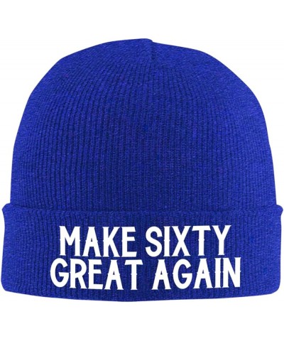 Slouchy Beanie for Women,Make Sixty Great Again Knit Skull Cap Warm Winter Hat Cuffed Plain Hat Blue $10.12 Skullies & Beanies