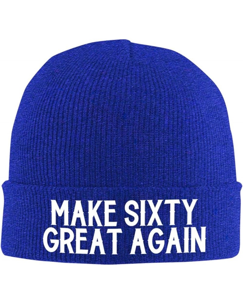 Slouchy Beanie for Women,Make Sixty Great Again Knit Skull Cap Warm Winter Hat Cuffed Plain Hat Blue $10.12 Skullies & Beanies