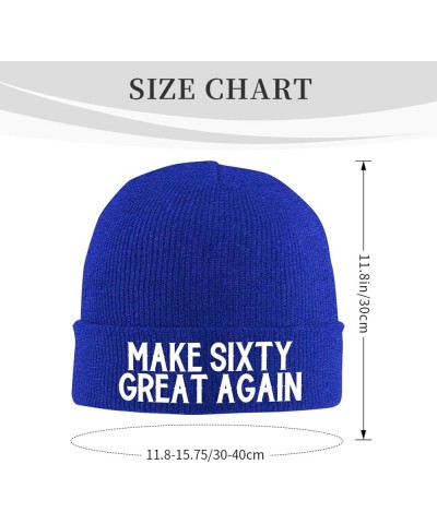 Slouchy Beanie for Women,Make Sixty Great Again Knit Skull Cap Warm Winter Hat Cuffed Plain Hat Blue $10.12 Skullies & Beanies