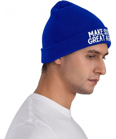 Slouchy Beanie for Women,Make Sixty Great Again Knit Skull Cap Warm Winter Hat Cuffed Plain Hat Blue $10.12 Skullies & Beanies