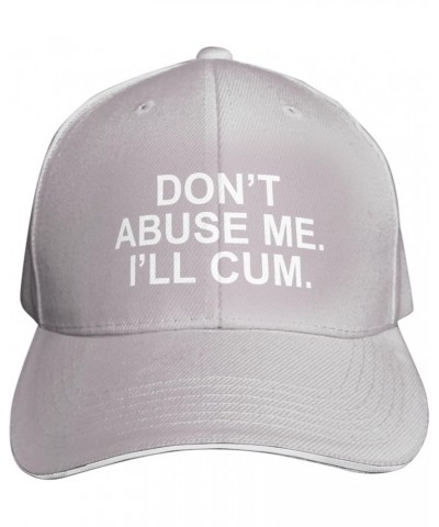 Don't Abuse Me I'll Cum Hat Sandwich Baseball Cap Black Trucker Hat for Men Women Gray $9.13 Baseball Caps