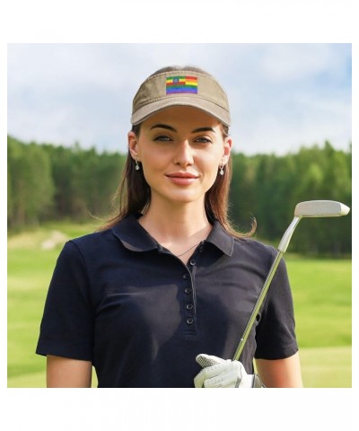 Ethiopia Rainbow Flag Sun Visor Hats for Women Men Sun Hat Vintage Golf Hat Adjustable Baseball Cap Natural $13.12 Visors