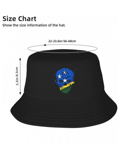 Creative Solomon Islands Patriot Skull National Flag Bucket Hat for Men Women Boonie Hat Outdoor Summer Vacation Beach Travel...