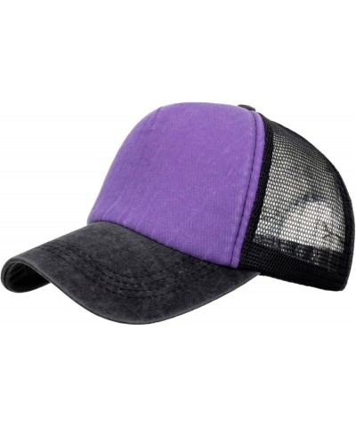 Performance Mesh Baseball Cap for Women Men, Two Tone Adjustable Breathable Snapback Hats Cool Running Sport Hat Purple $6.26...