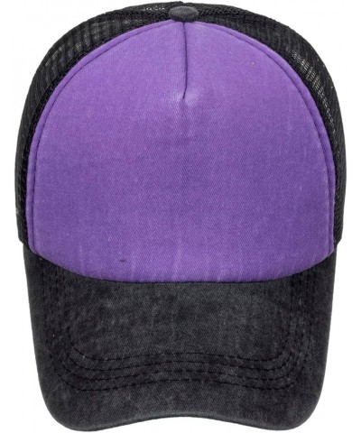 Performance Mesh Baseball Cap for Women Men, Two Tone Adjustable Breathable Snapback Hats Cool Running Sport Hat Purple $6.26...