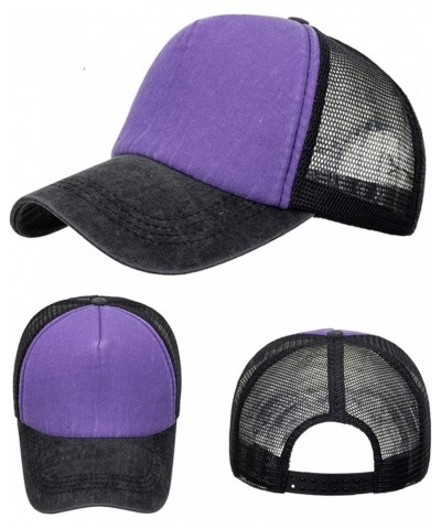 Performance Mesh Baseball Cap for Women Men, Two Tone Adjustable Breathable Snapback Hats Cool Running Sport Hat Purple $6.26...