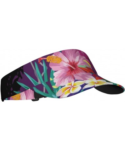 Tropical Summer with Flamingos Visor Hats for Women Adult Unisex Tennis Golf Sun Hat Adjustable Summer Outdoor Sports Ultravi...