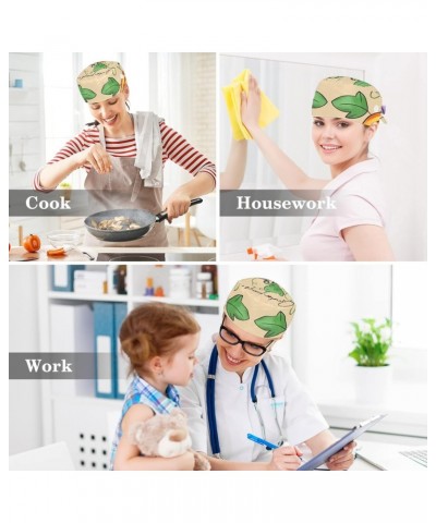 Scrub Cap Nurse Doctor Surgical Hat Cartoon Pumpkin Medical Hat with Buttons Bowknot Hair Bow Tie $8.24 Skullies & Beanies